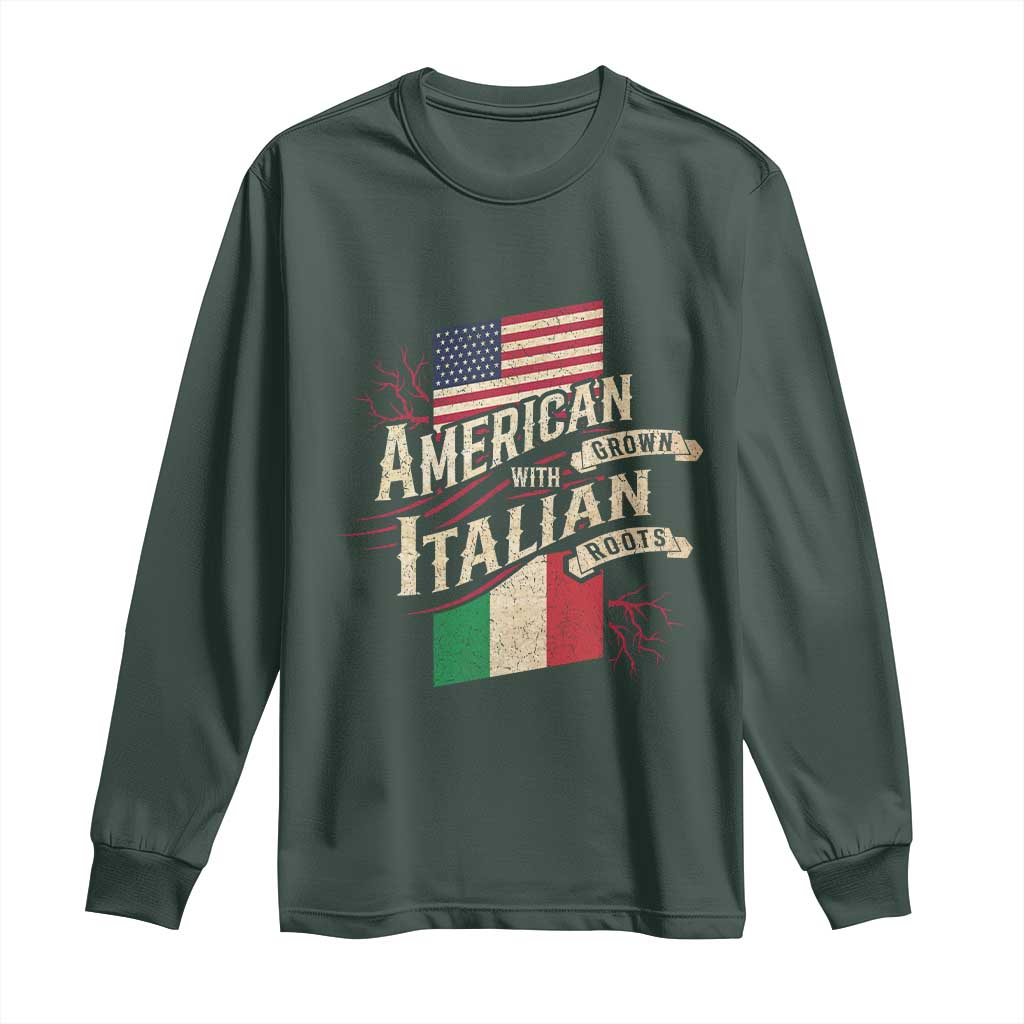 American Grown Italian Roots Patriot Long Sleeve Shirt