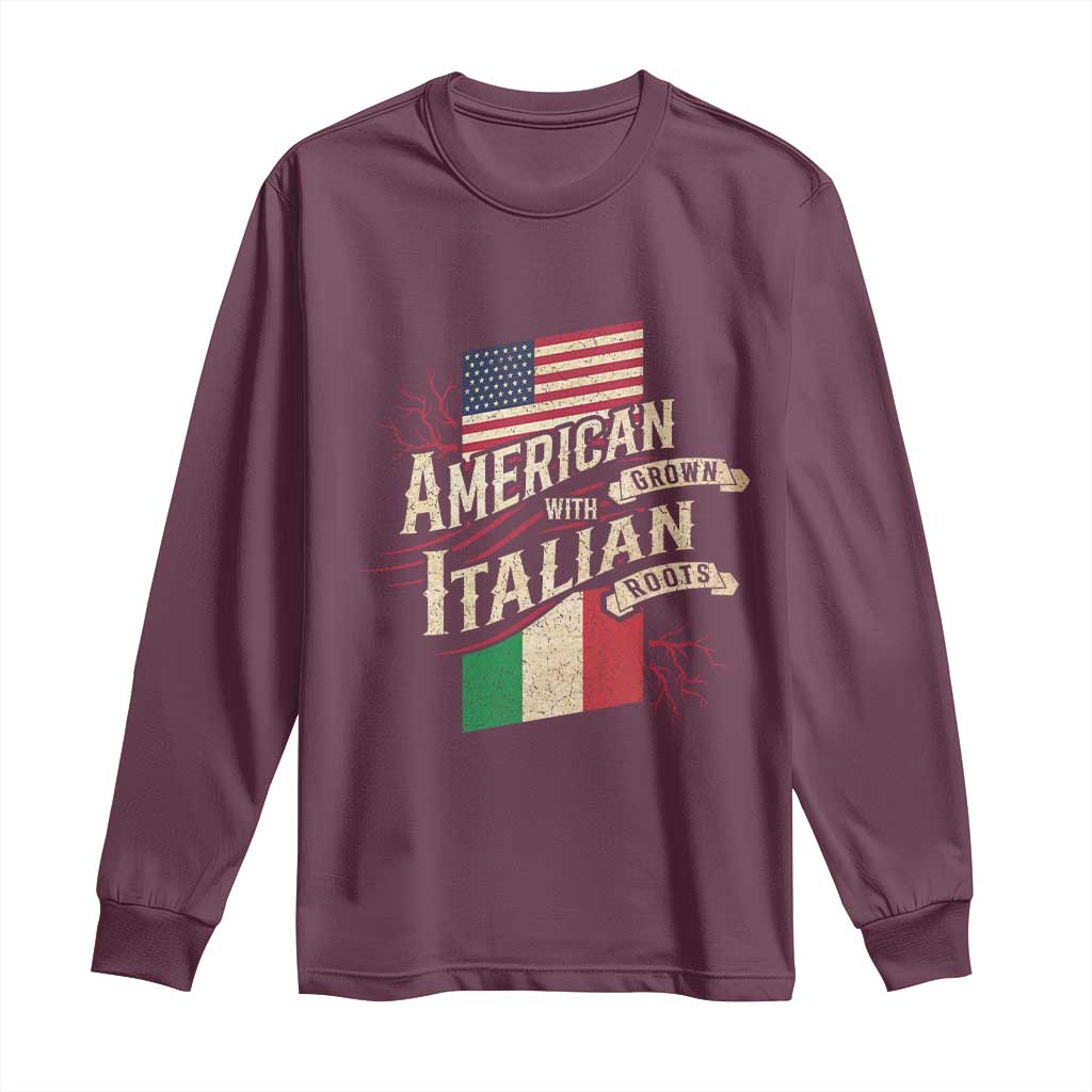 American Grown Italian Roots Patriot Long Sleeve Shirt