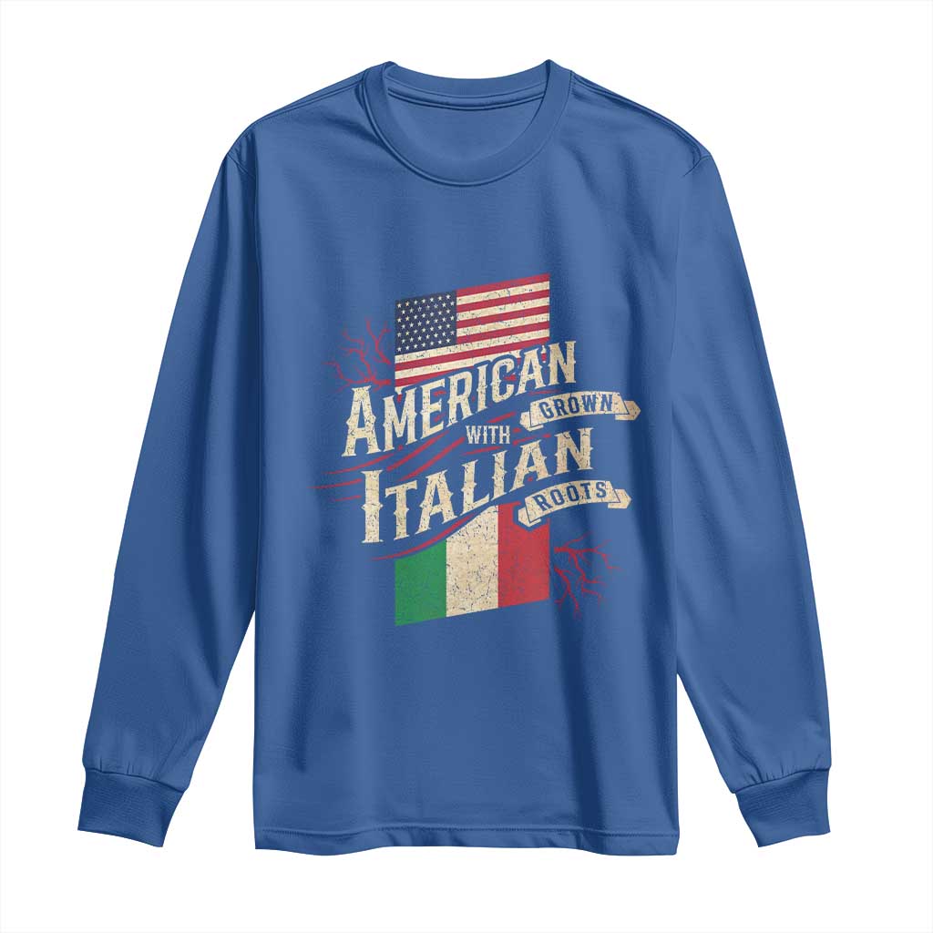 American Grown Italian Roots Patriot Long Sleeve Shirt