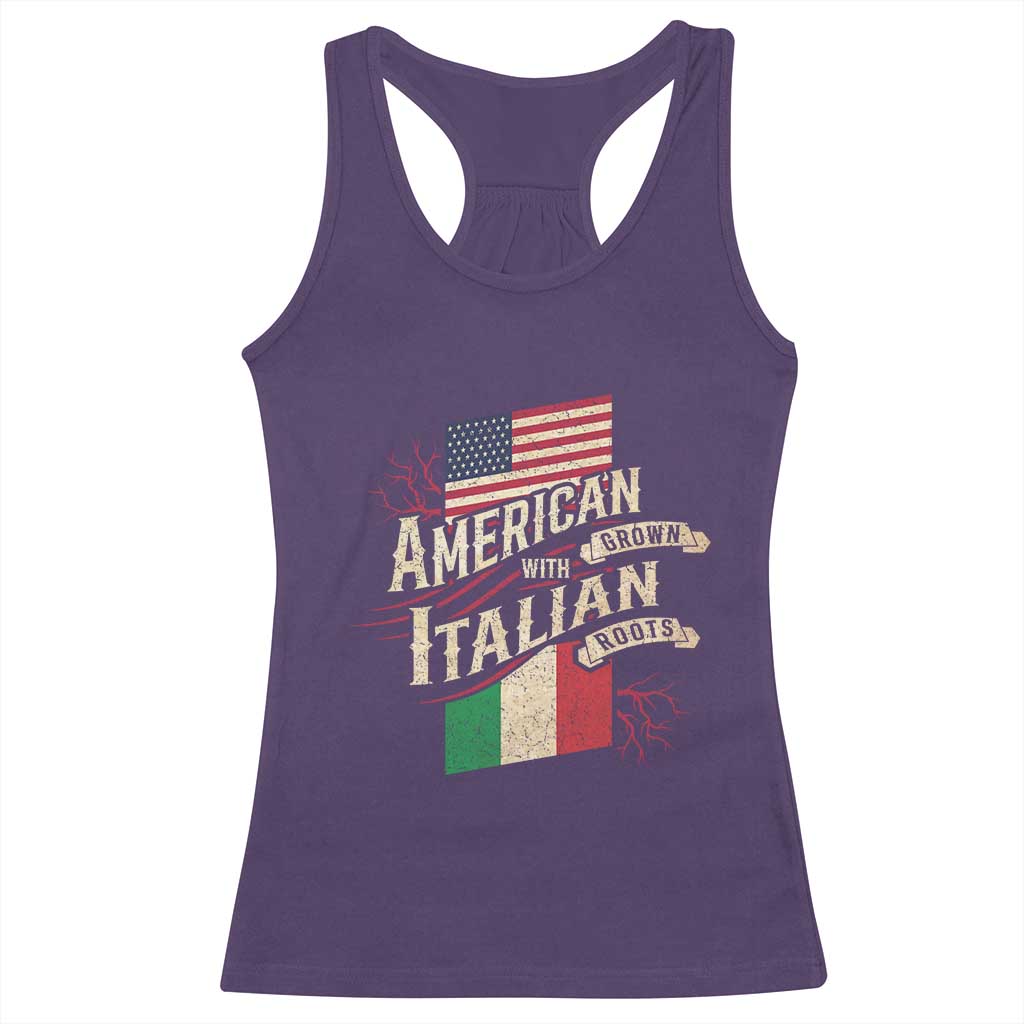 American Grown Italian Roots Patriot Racerback Tank Top