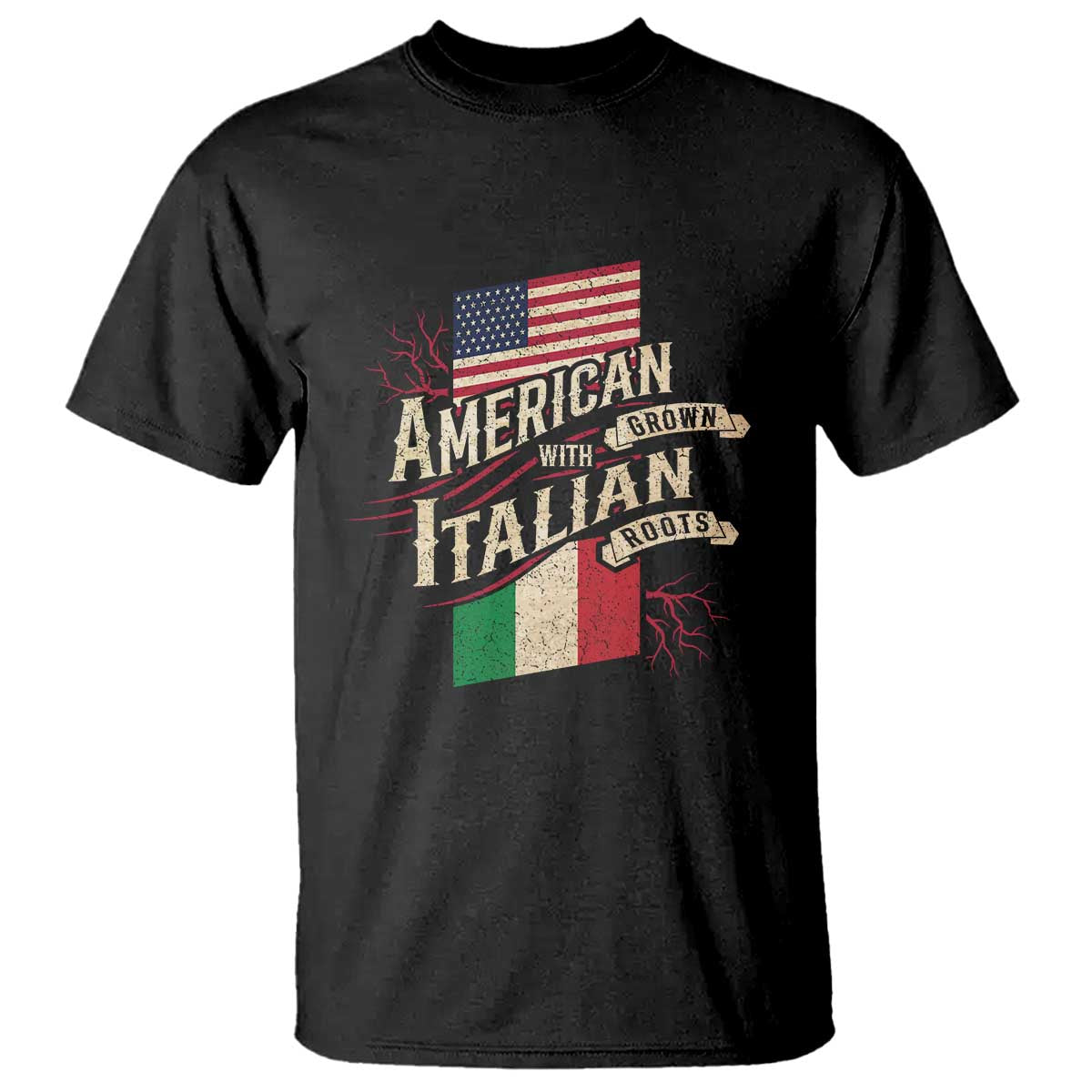 American Grown Italian Roots Patriot T Shirt - Wonder Print Shop
