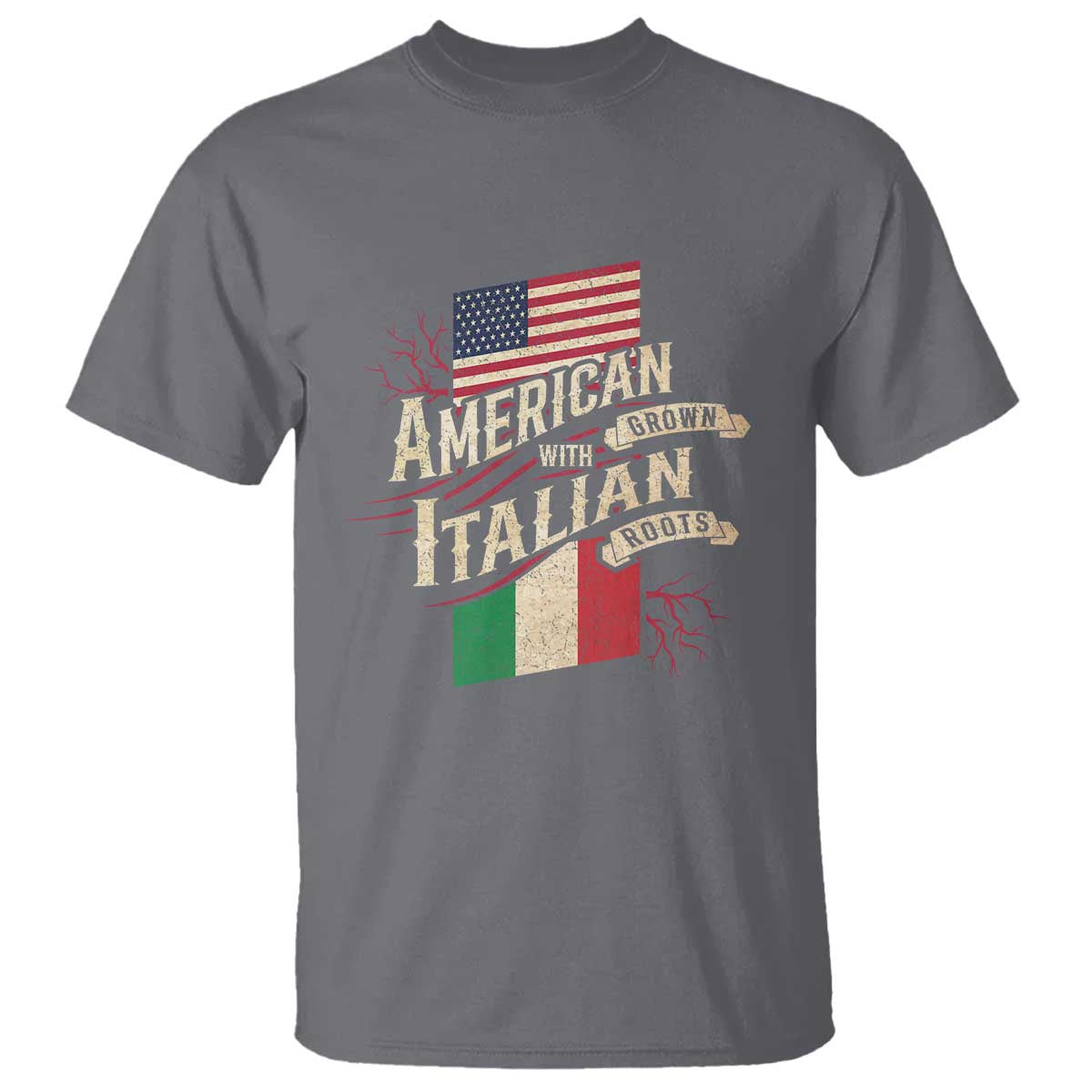 American Grown Italian Roots Patriot T Shirt - Wonder Print Shop