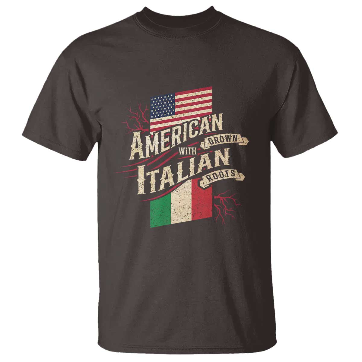 American Grown Italian Roots Patriot T Shirt - Wonder Print Shop