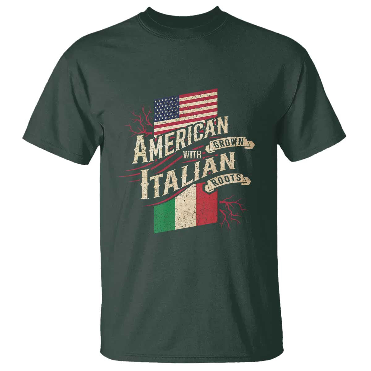 American Grown Italian Roots Patriot T Shirt - Wonder Print Shop