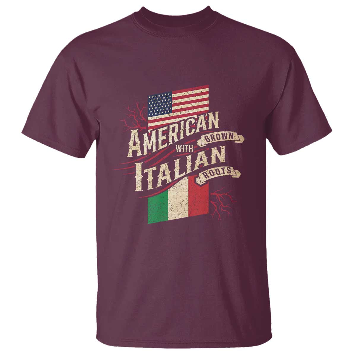 American Grown Italian Roots Patriot T Shirt - Wonder Print Shop