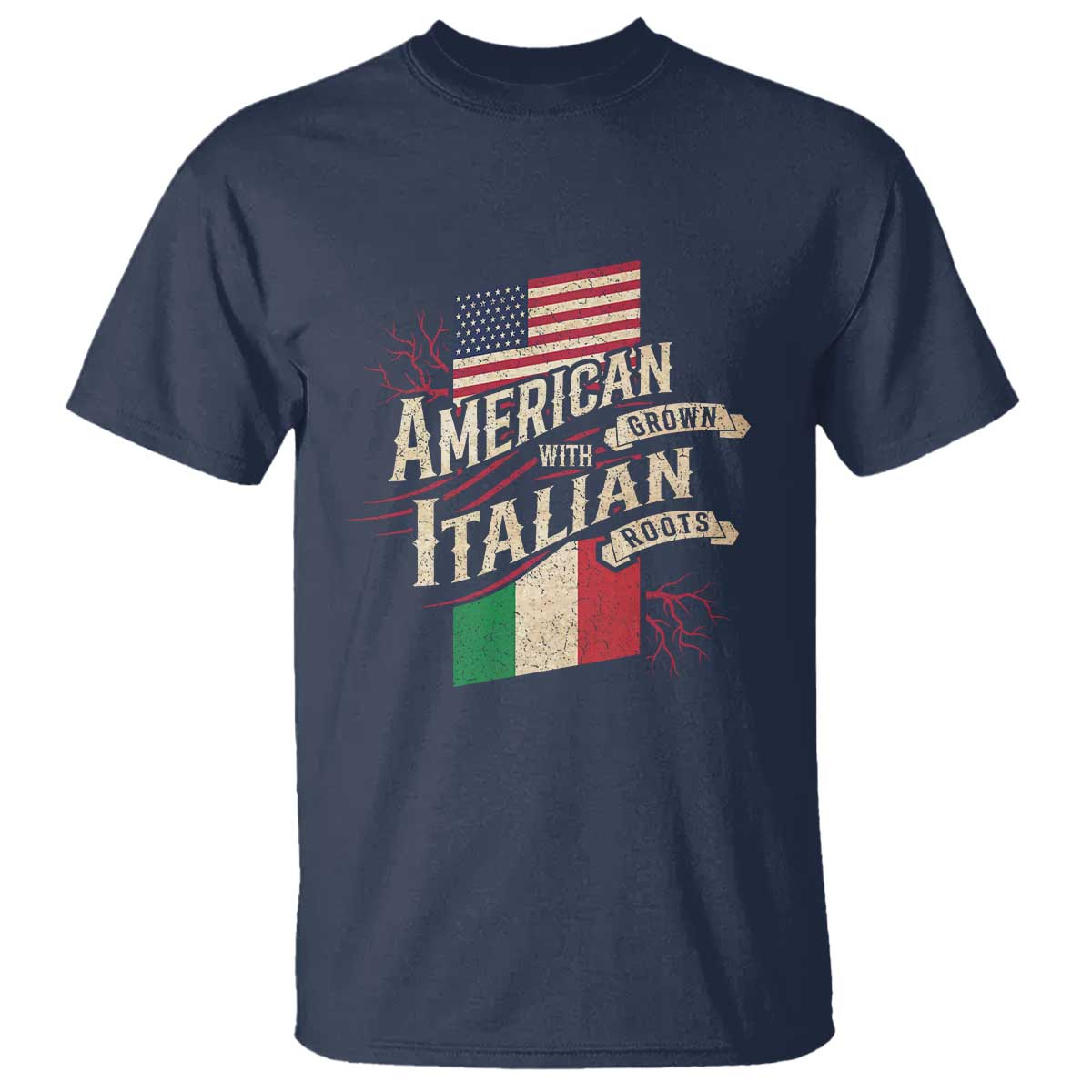 American Grown Italian Roots Patriot T Shirt - Wonder Print Shop