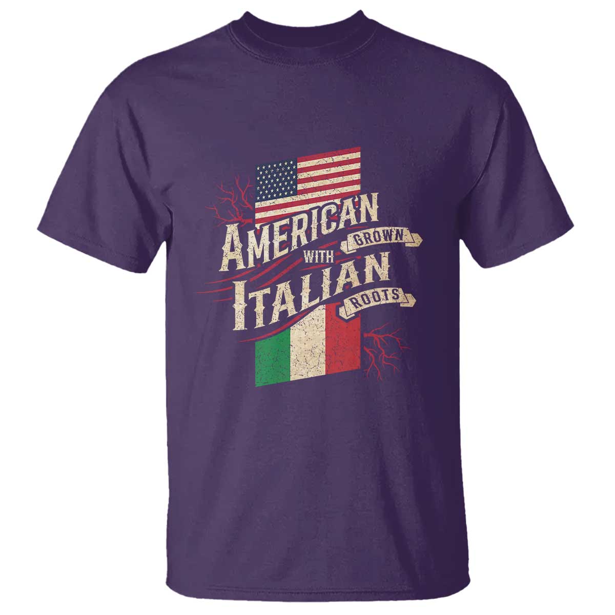 American Grown Italian Roots Patriot T Shirt - Wonder Print Shop