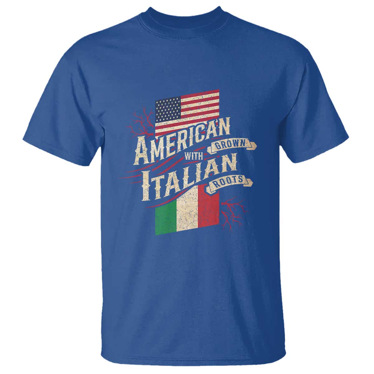 American Grown Italian Roots Patriot T Shirt - Wonder Print Shop