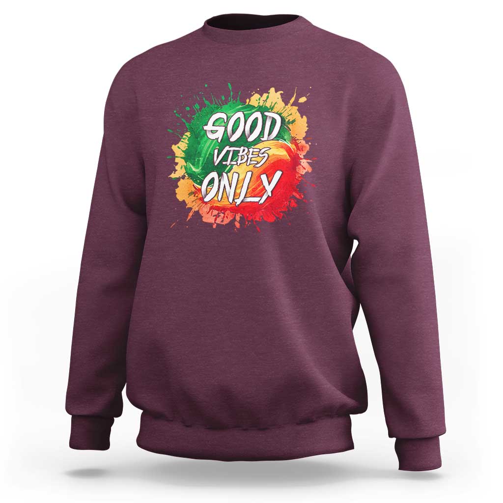 Good Vibes Only  Rasta Reggae Jamaica Sweatshirt - Wonder Print Shop