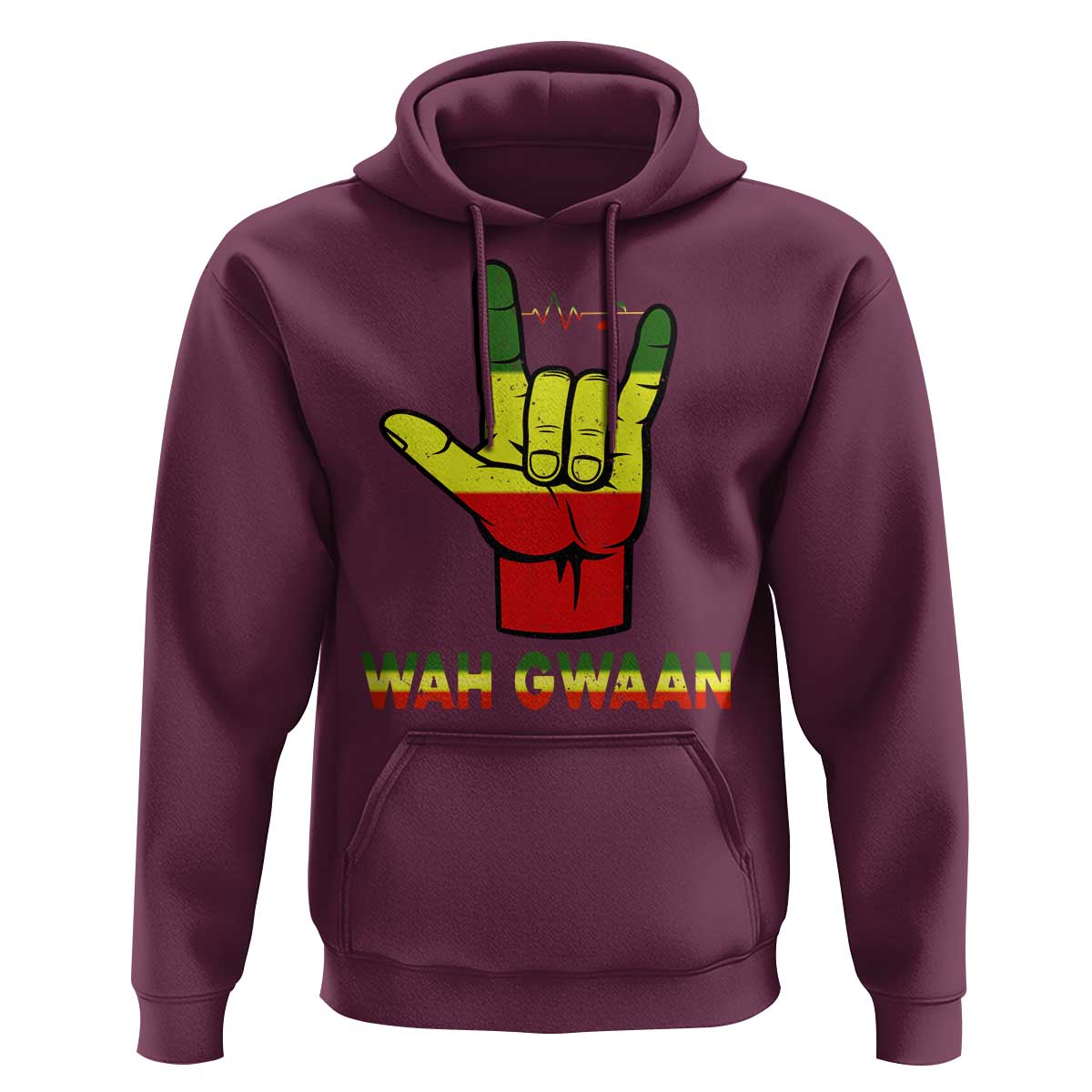 Reggae Lover Hoodie Wah Gwaan Jamaica jamaican - Wonder Print Shop