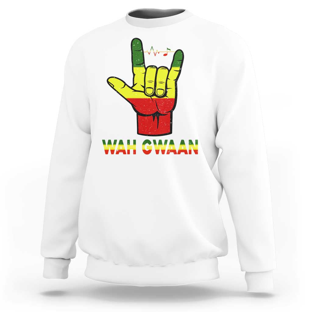 Reggae Lover Sweatshirt Wah Gwaan Jamaica jamaican - Wonder Print Shop