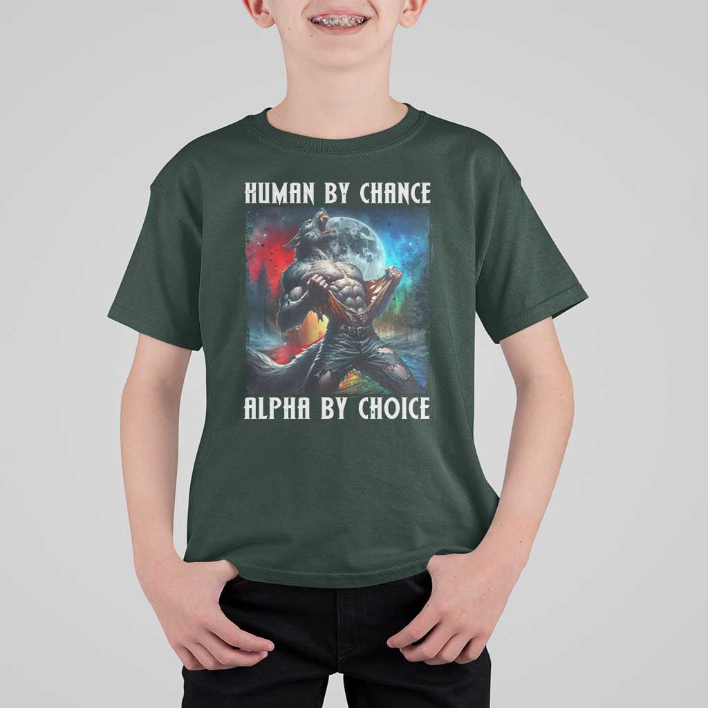 Alpha Wolf T Shirt For Kid Human By Chance Alpha By Choice - Wonder Print Shop