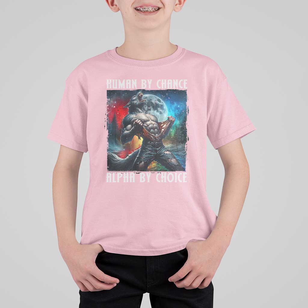 Alpha Wolf T Shirt For Kid Human By Chance Alpha By Choice - Wonder Print Shop