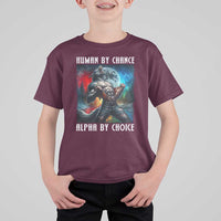Alpha Wolf T Shirt For Kid Human By Chance Alpha By Choice - Wonder Print Shop