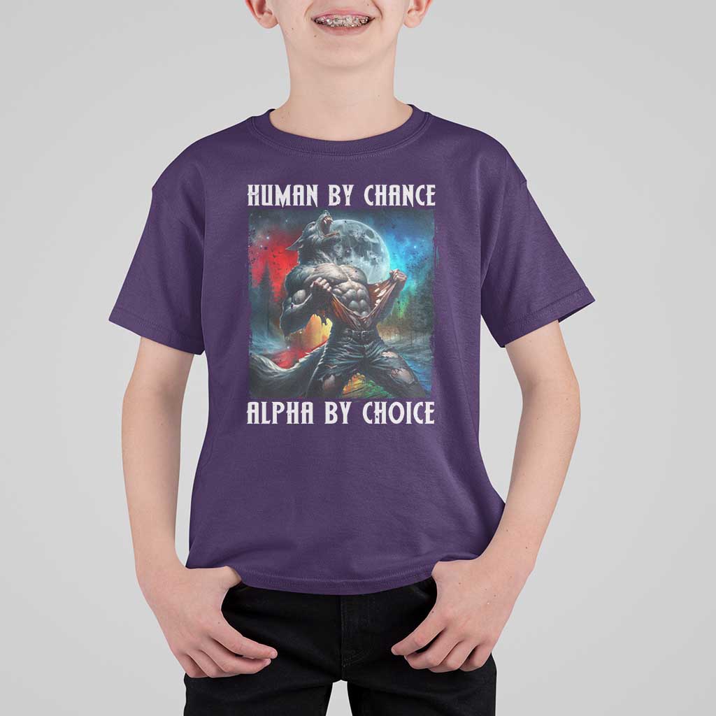 Alpha Wolf T Shirt For Kid Human By Chance Alpha By Choice - Wonder Print Shop
