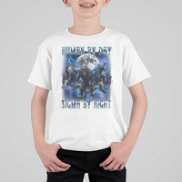 Alpha Wolf T Shirt For Kid Human By Day Sigma By Night - Wonder Print Shop