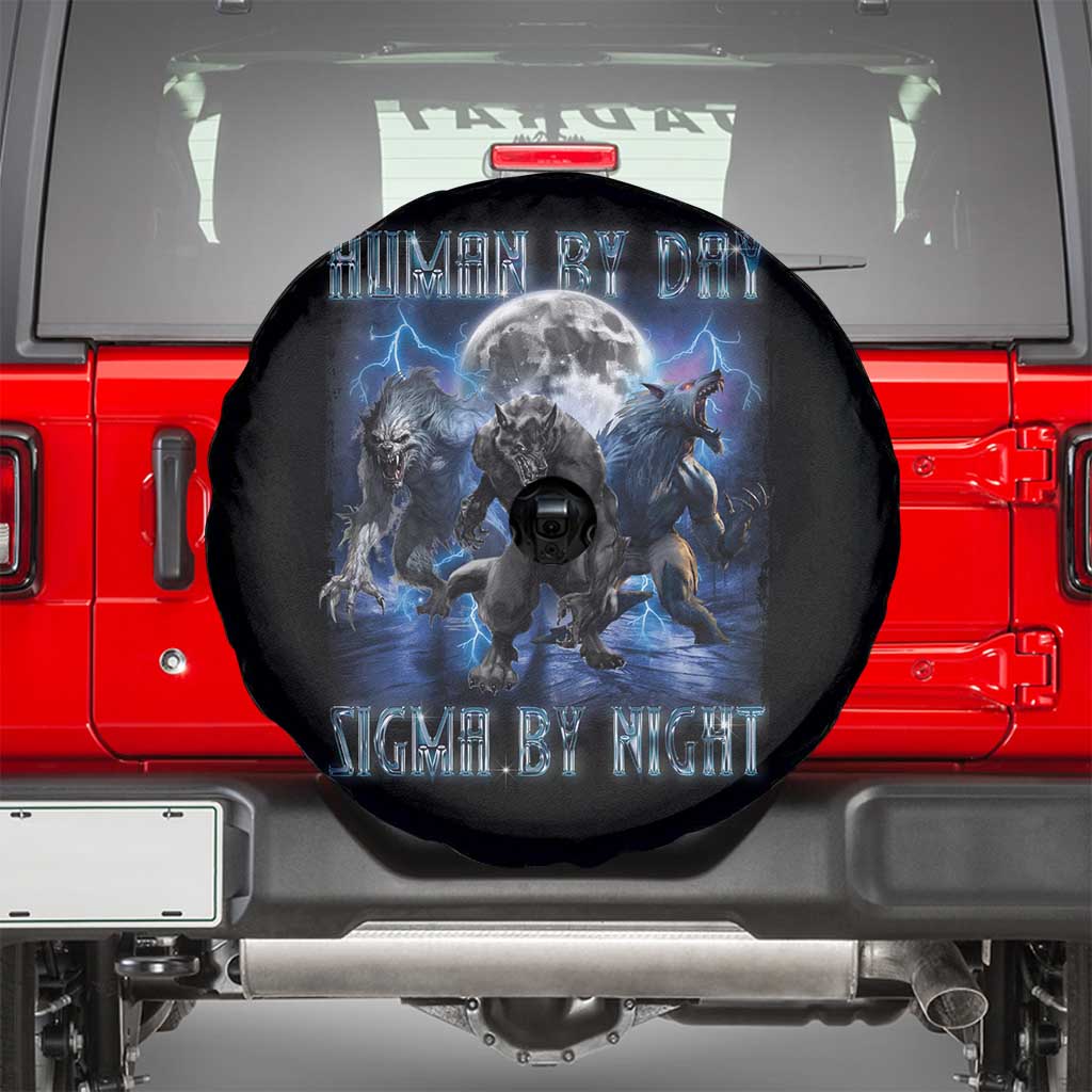 Alpha Wolf Spare Tire Cover Human By Day Sigma By Night