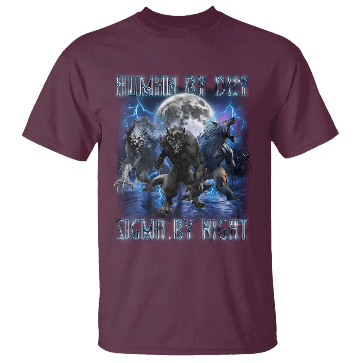 Alpha Wolf T Shirt Human By Day Sigma By Night - Wonder Print Shop
