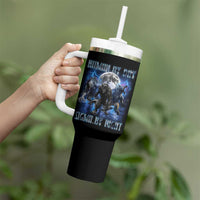 Alpha Wolf Tumbler With Handle Human By Day Sigma By Night
