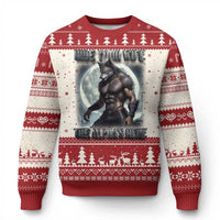 Alpha Wolf Ugly Christmas Sweater Hide Your Wife The Alpha's Here - Wonder Print Shop