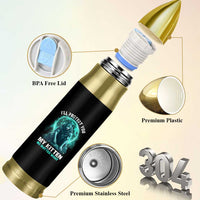 Funny Alpha Wolf Bullet Tumbler I'll Protect You Kitten No Matter What