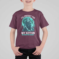Funny Alpha Wolf T Shirt For Kid I'll Protect You Kitten No Matter What - Wonder Print Shop
