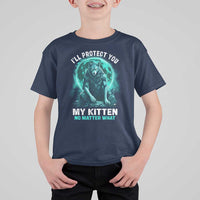 Funny Alpha Wolf T Shirt For Kid I'll Protect You Kitten No Matter What - Wonder Print Shop