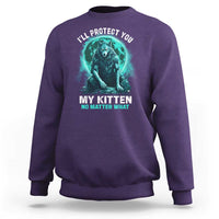 Funny Alpha Wolf Sweatshirt I'll Protect You Kitten No Matter What - Wonder Print Shop