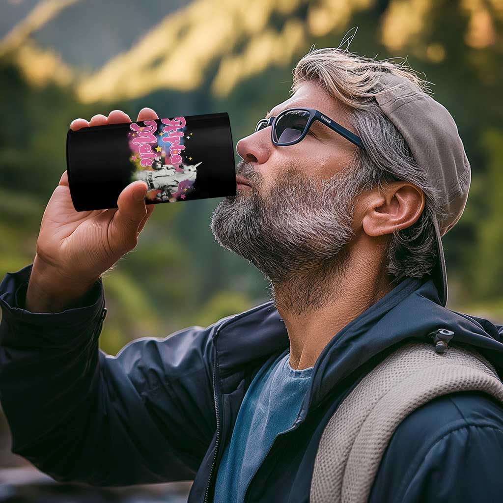 Funny Alpha Male Unicorn 4 in 1 Can Cooler Tumbler