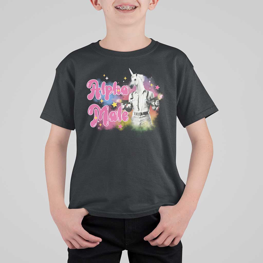 Funny Alpha Male Unicorn T Shirt For Kid - Wonder Print Shop