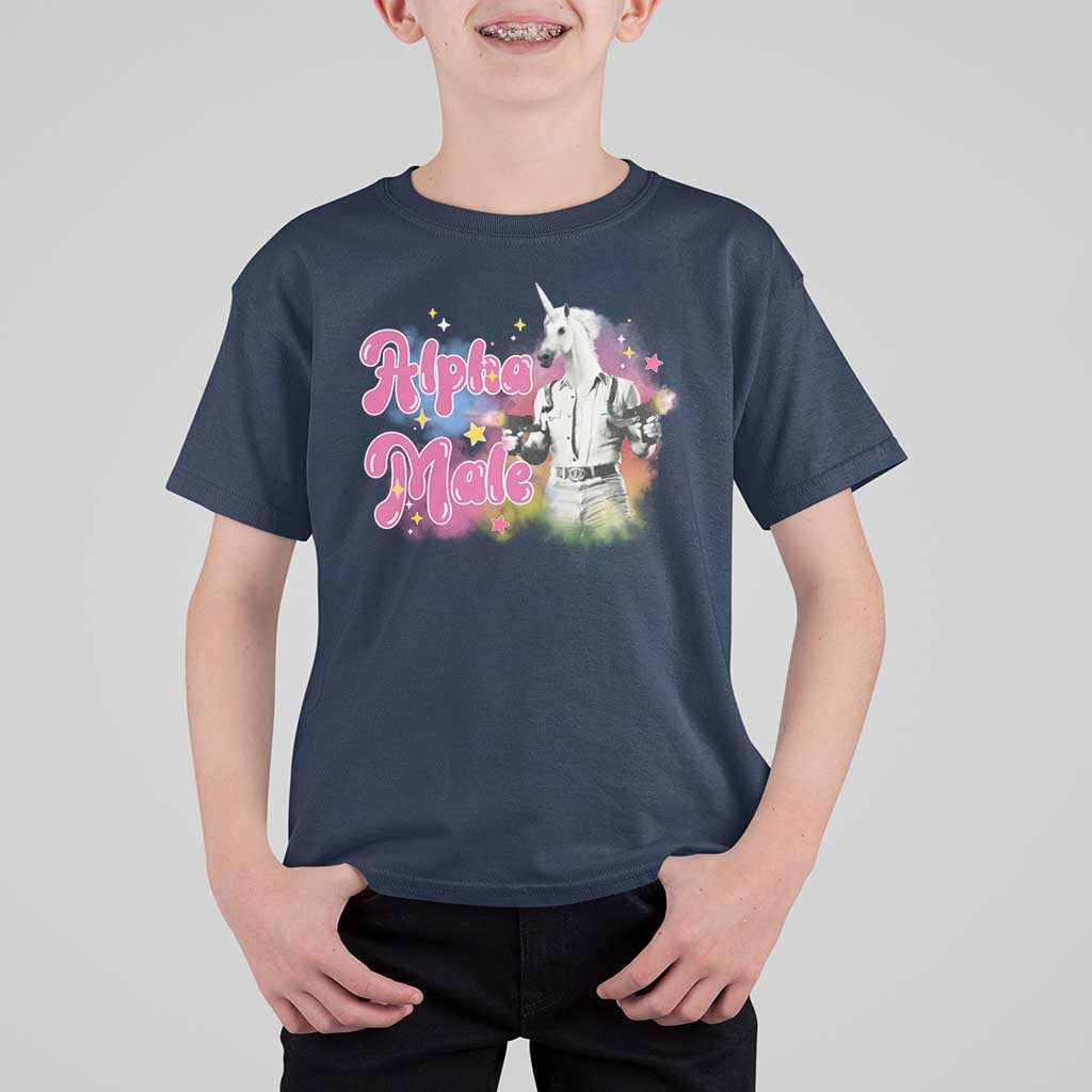 Funny Alpha Male Unicorn T Shirt For Kid - Wonder Print Shop