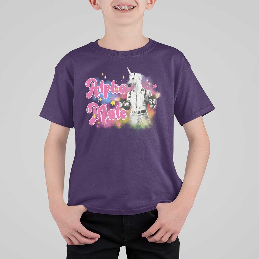 Funny Alpha Male Unicorn T Shirt For Kid - Wonder Print Shop