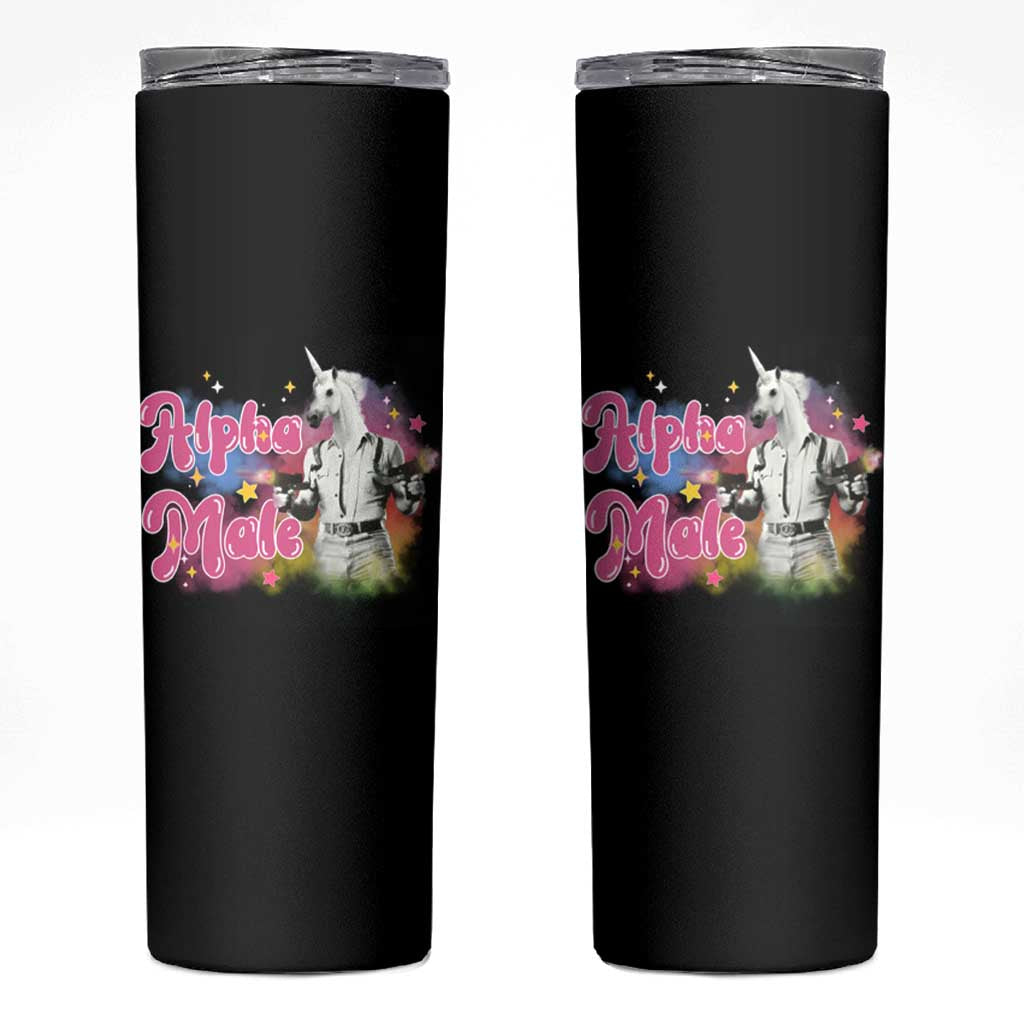 Funny Alpha Male Unicorn Skinny Tumbler
