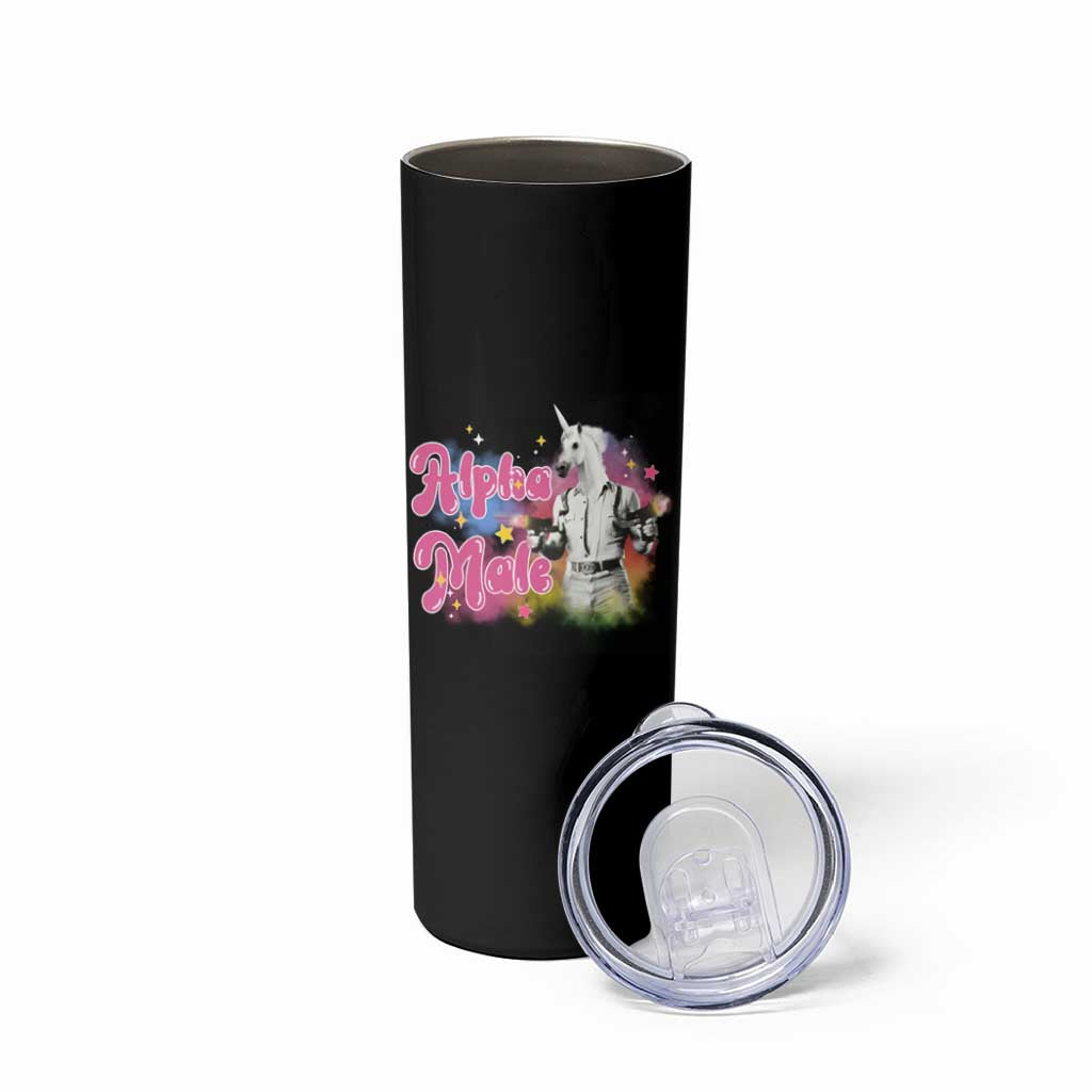 Funny Alpha Male Unicorn Skinny Tumbler