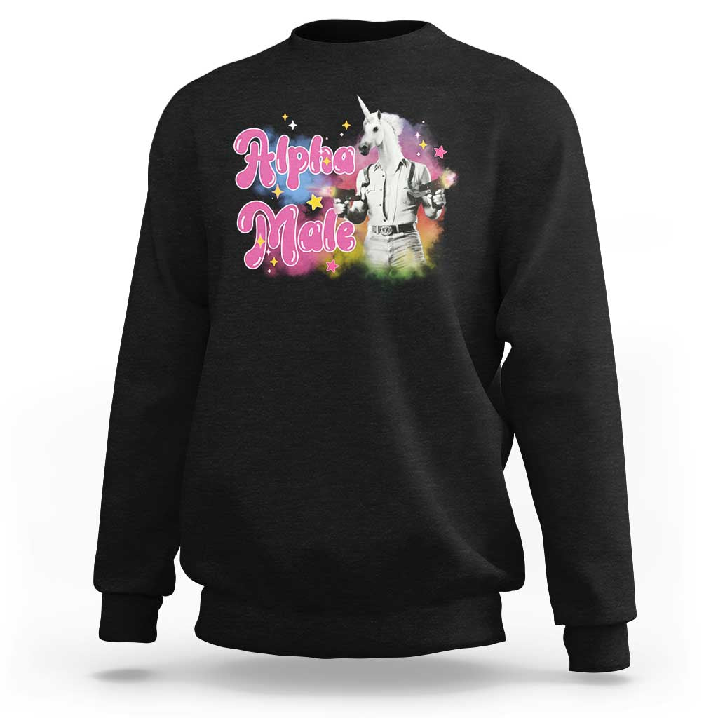 Funny Alpha Male Unicorn Sweatshirt - Wonder Print Shop