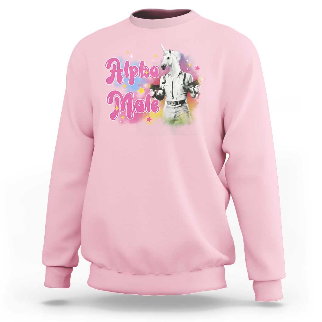 Funny Alpha Male Unicorn Sweatshirt - Wonder Print Shop