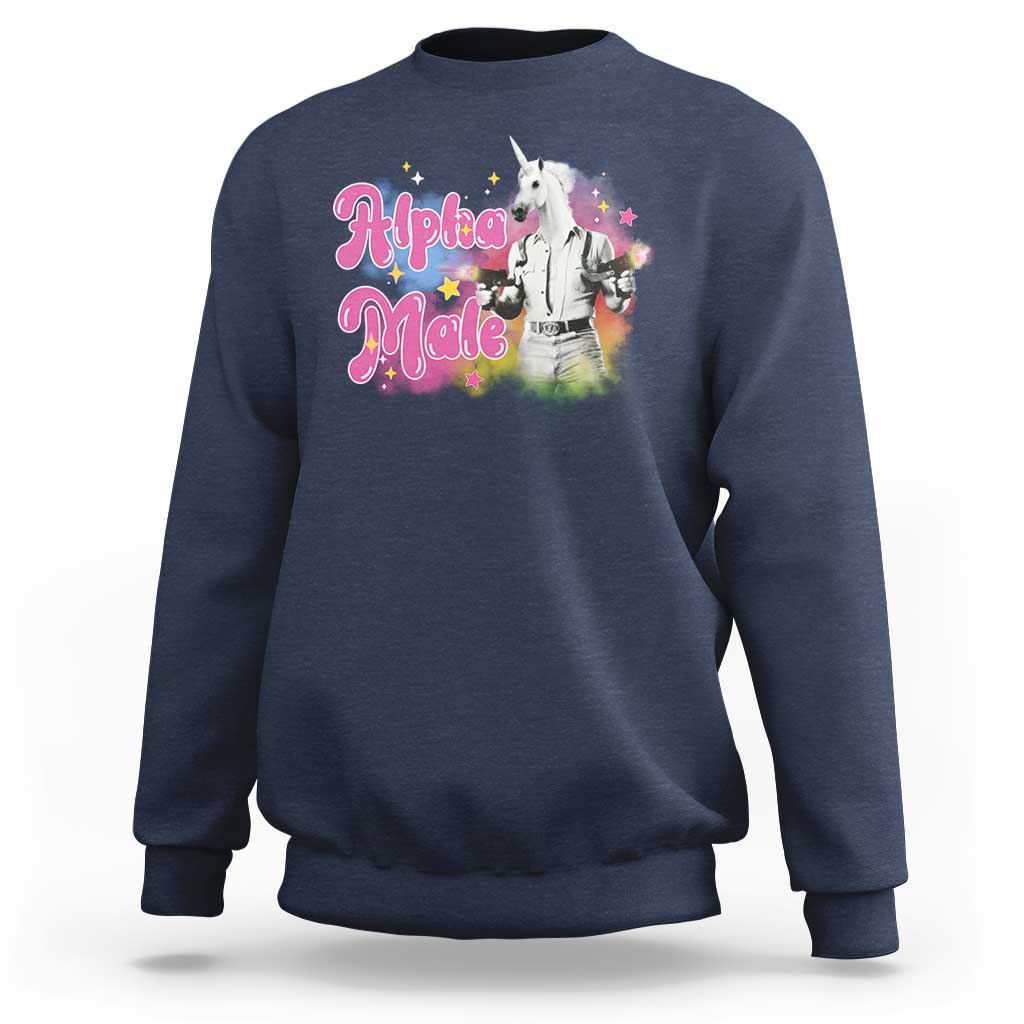 Funny Alpha Male Unicorn Sweatshirt - Wonder Print Shop