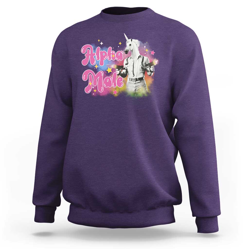 Funny Alpha Male Unicorn Sweatshirt - Wonder Print Shop