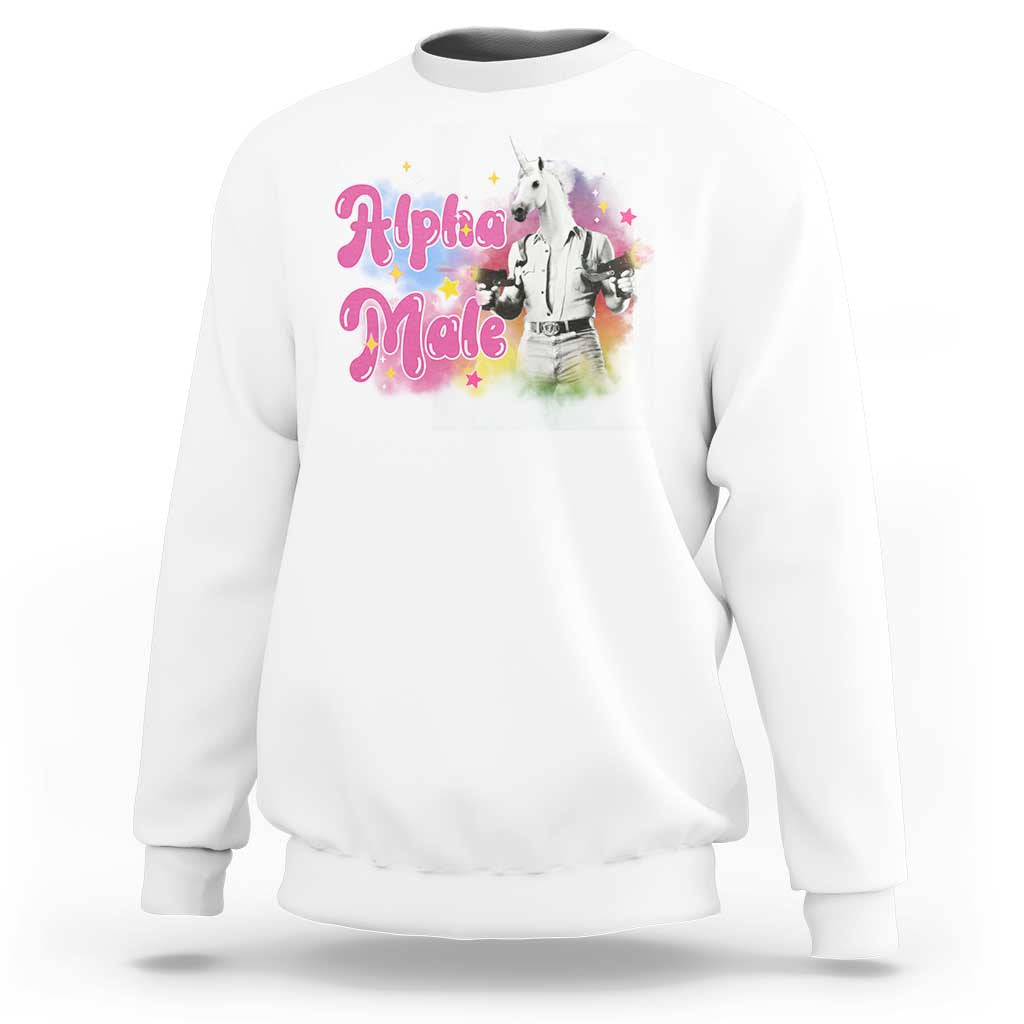 Funny Alpha Male Unicorn Sweatshirt - Wonder Print Shop