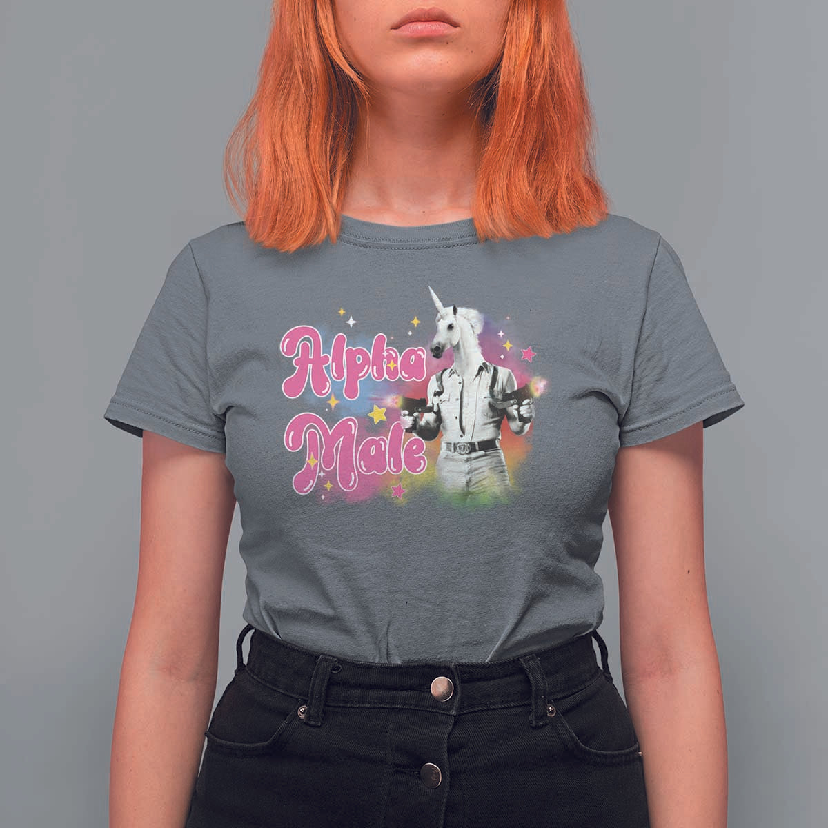Funny Alpha Male Unicorn T Shirt For Women - Wonder Print Shop