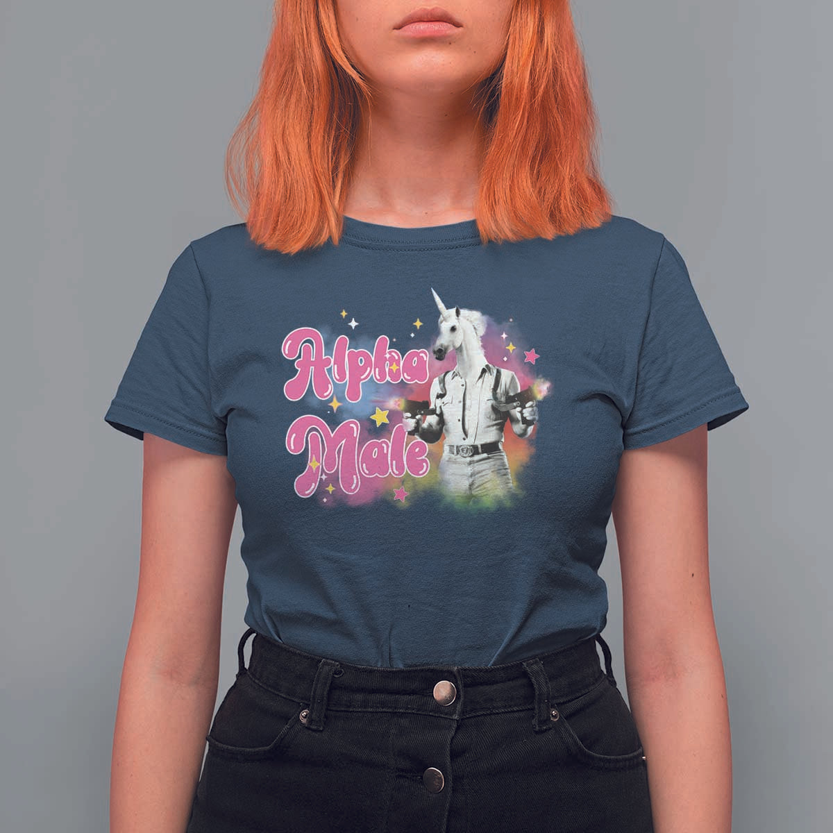 Funny Alpha Male Unicorn T Shirt For Women - Wonder Print Shop