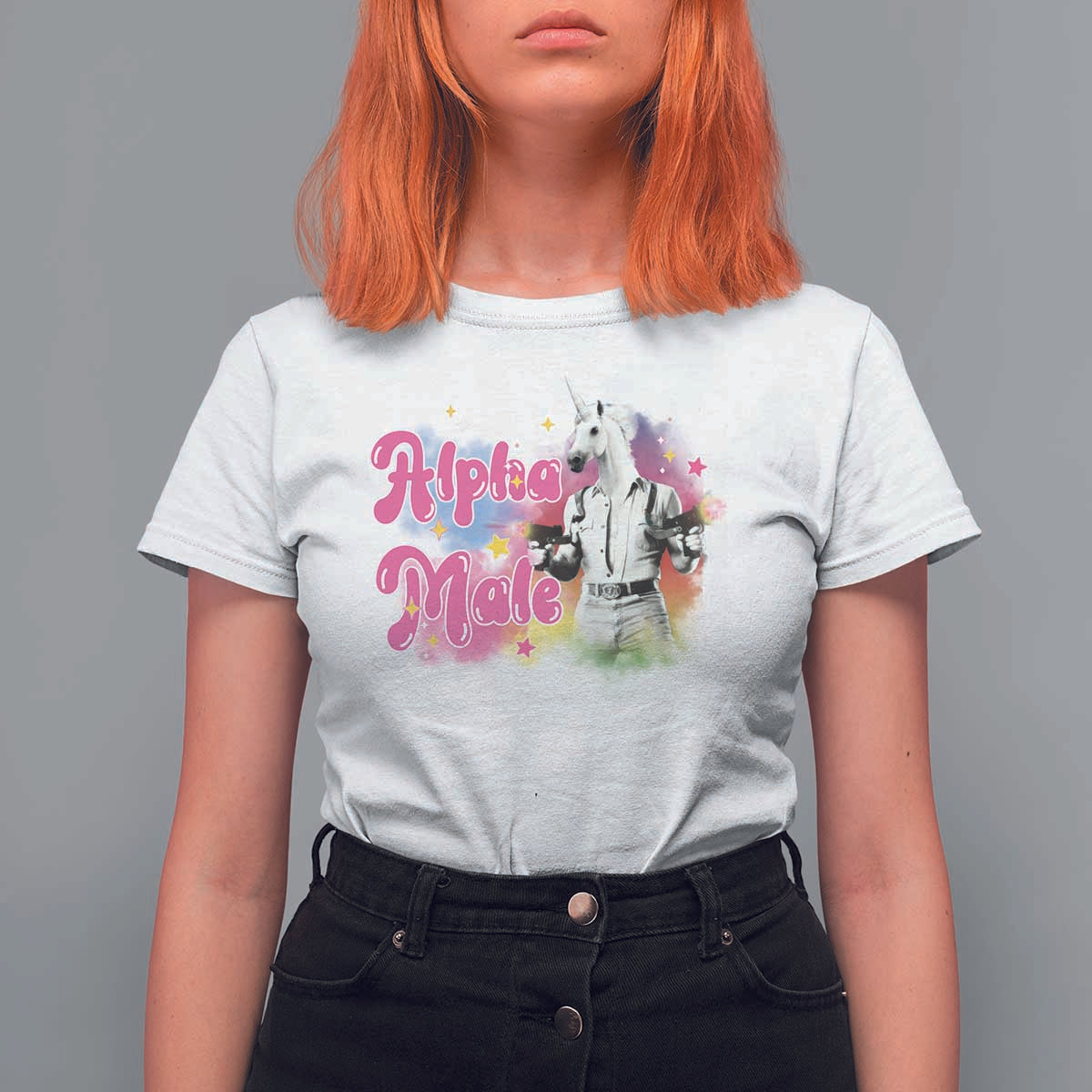 Funny Alpha Male Unicorn T Shirt For Women - Wonder Print Shop