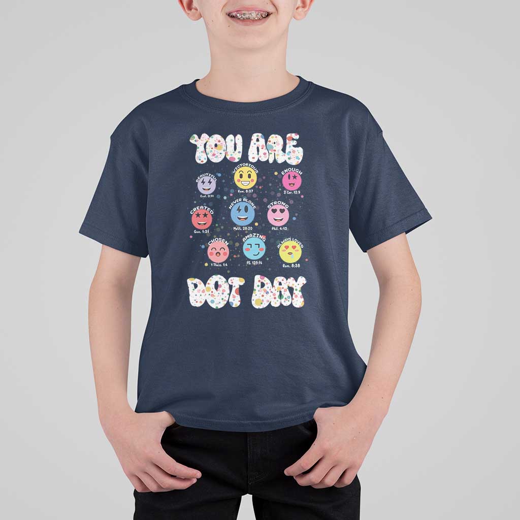 Christian Hippie Face You Are Dot Day T Shirt For Kid - Wonder Print Shop