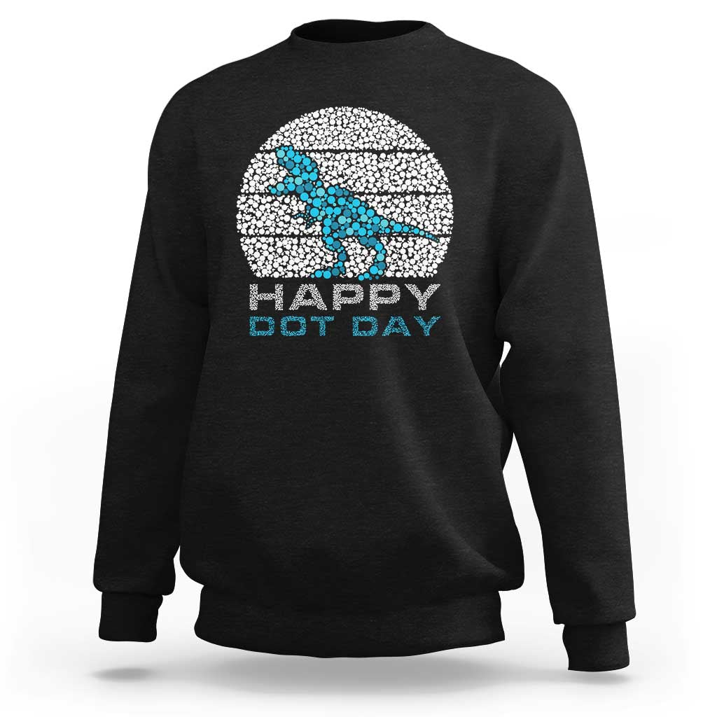 Happy Dot Day Funny Dinosaur Sweatshirt - Wonder Print Shop