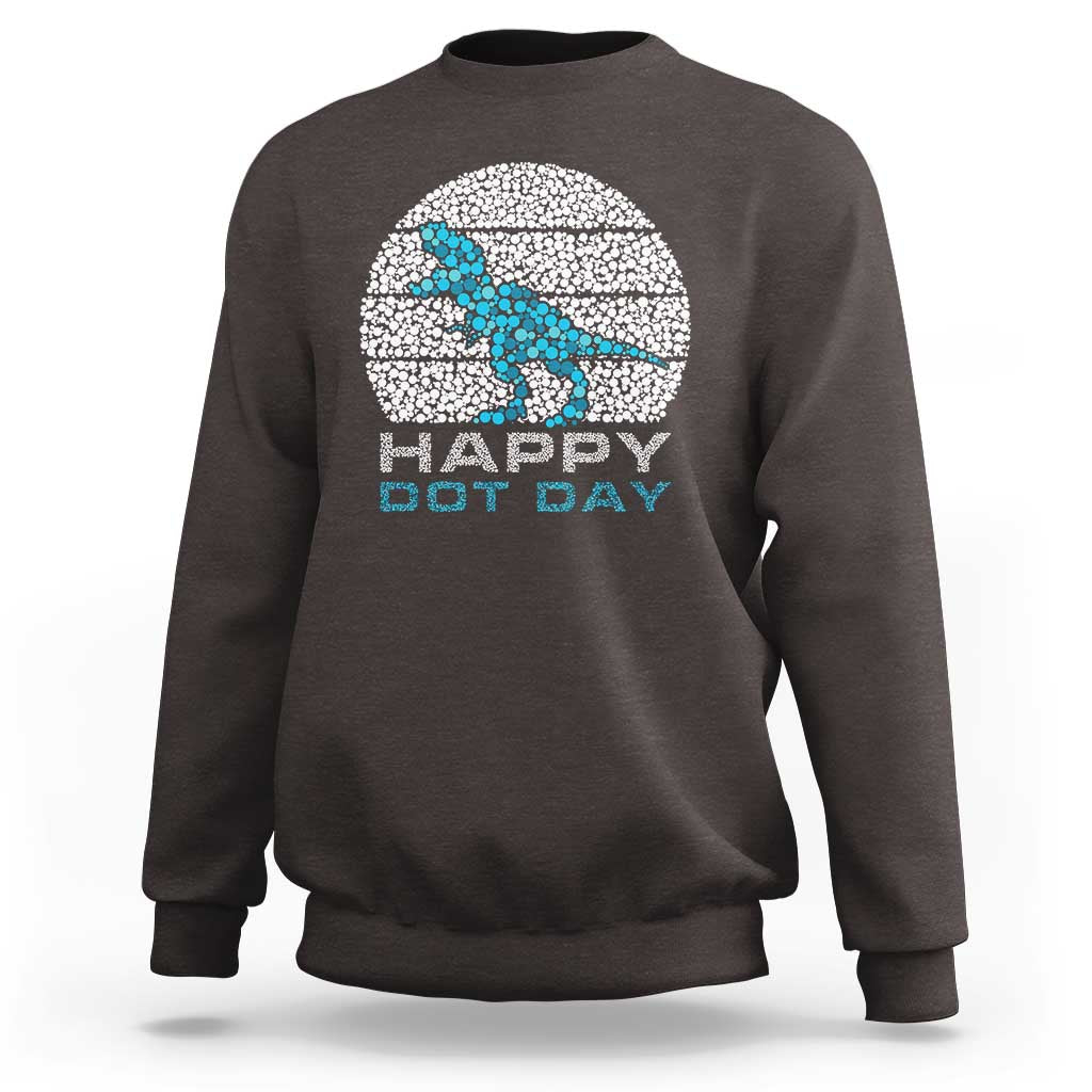 Happy Dot Day Funny Dinosaur Sweatshirt - Wonder Print Shop