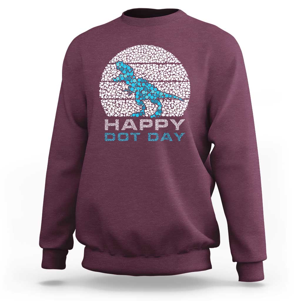 Happy Dot Day Funny Dinosaur Sweatshirt - Wonder Print Shop