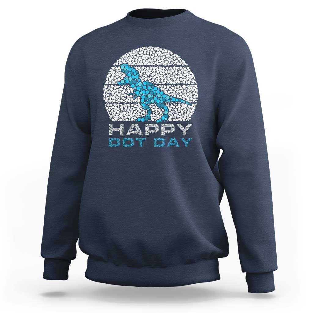 Happy Dot Day Funny Dinosaur Sweatshirt - Wonder Print Shop