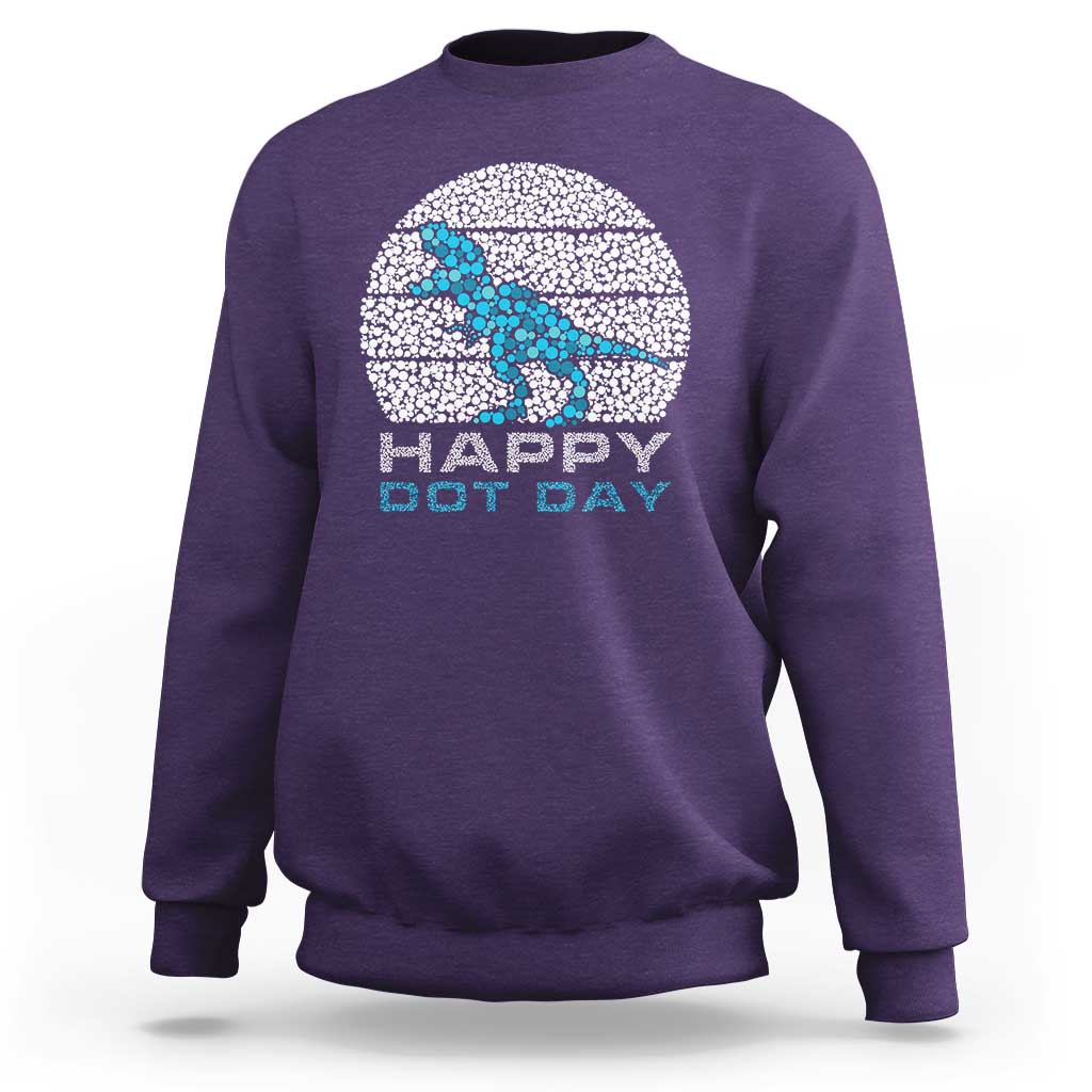 Happy Dot Day Funny Dinosaur Sweatshirt - Wonder Print Shop