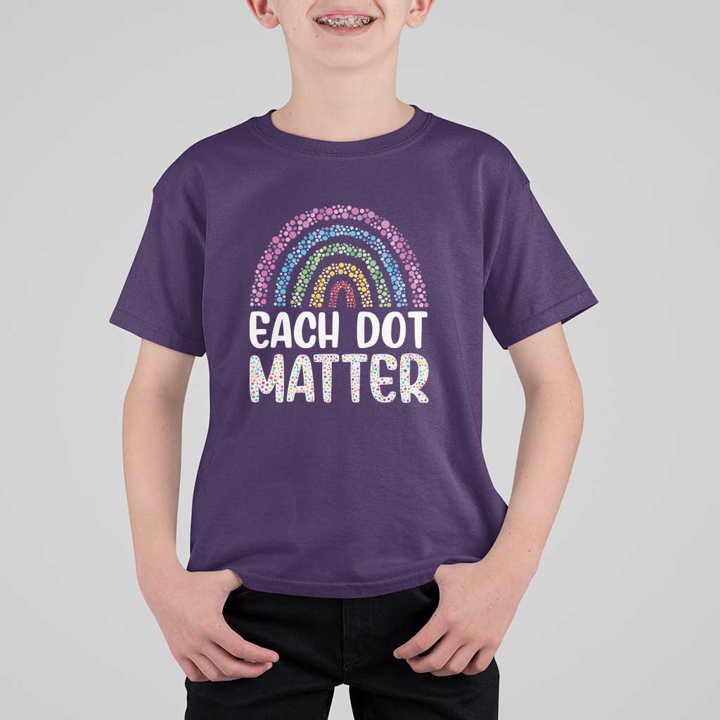 Happy Dot Day T Shirt For Kid Each Dot Matters Polka Dot Rainbow - Wonder Print Shop
