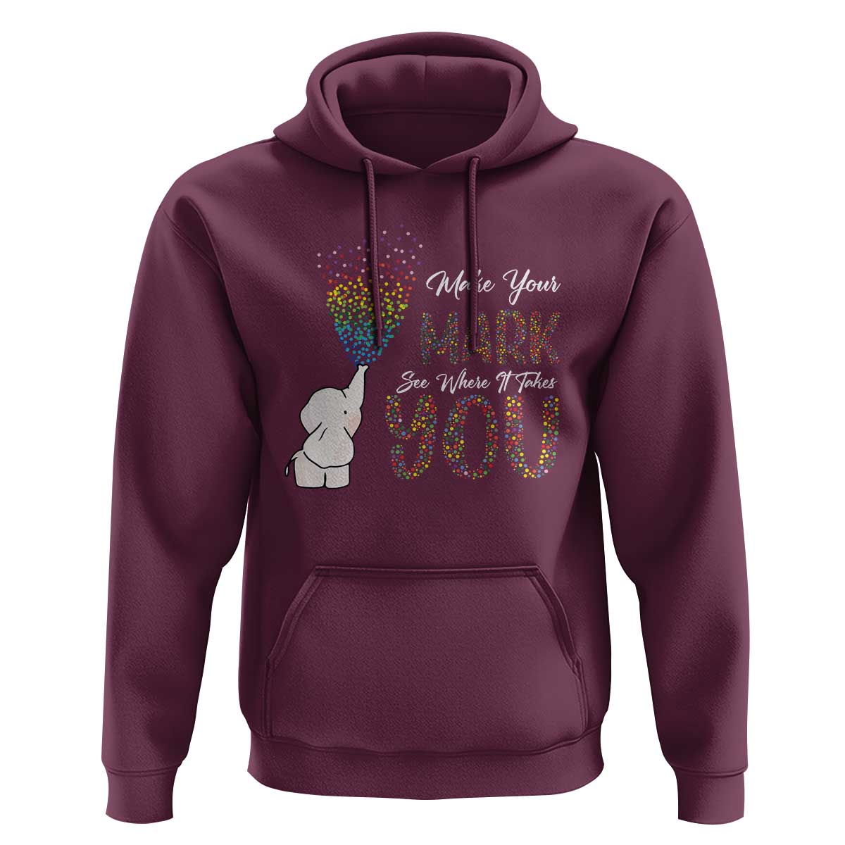 Dot Day Hoodie Make Your Mark And See Where It Takes Cute Elephant - Wonder Print Shop